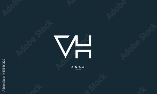 Alphabet letters icon logo VH