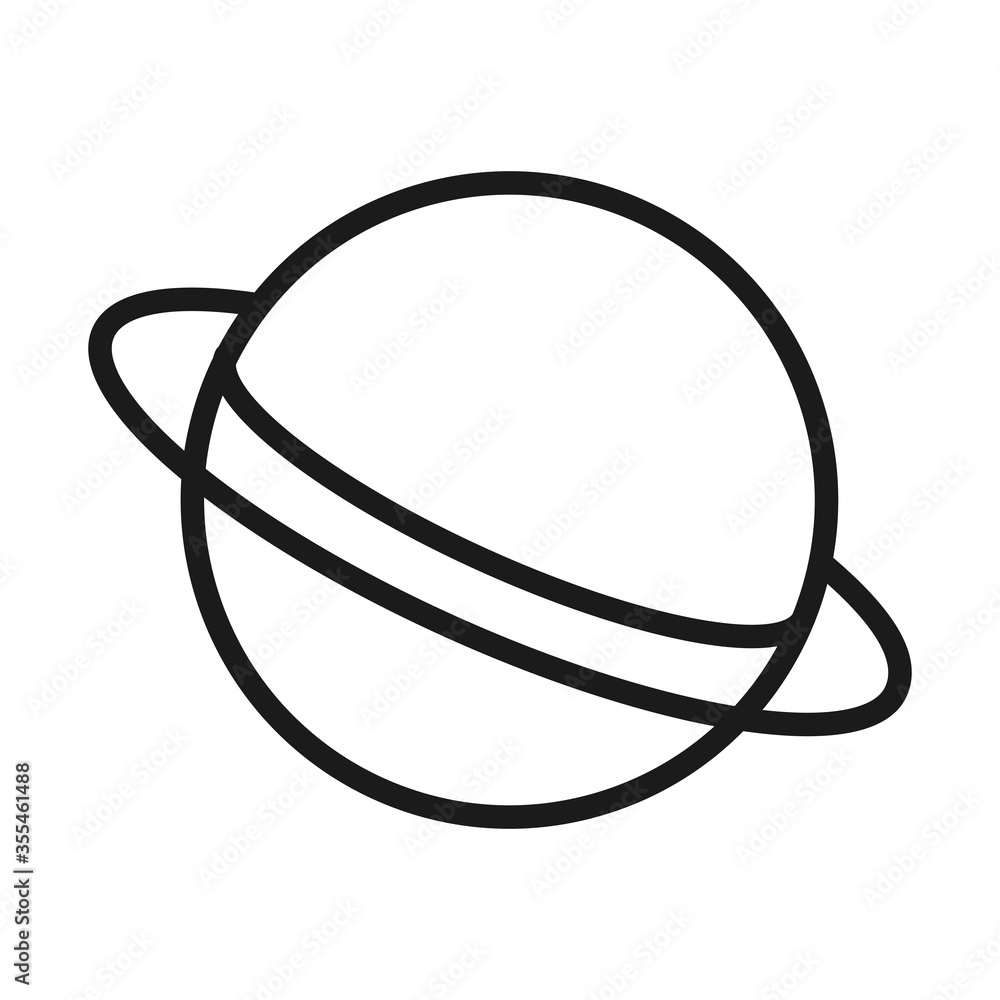 saturn planet icon, line style saturn planet icon, line style
