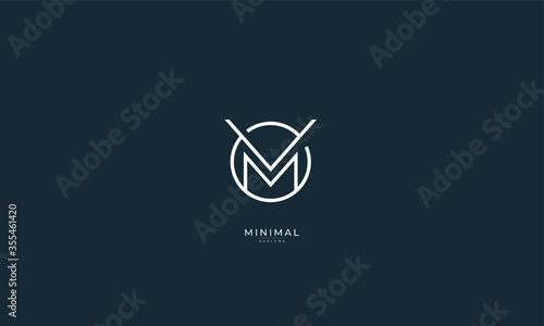 Alphabet letters icon logo VM or MV