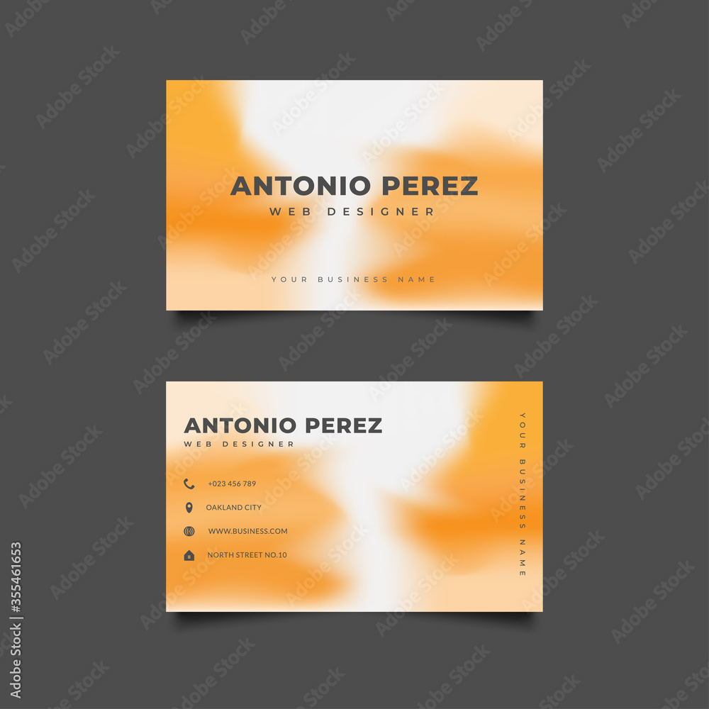 Fototapeta premium White Orange Gradient Pastel Business Card Template