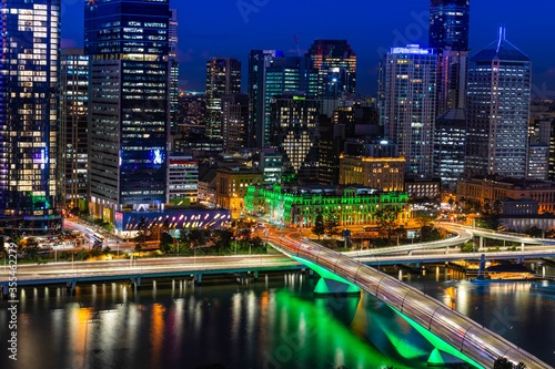 Brisbane City by night, Queensland, Australia