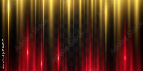 Bright lines on a dark background. Laser beams shine. Bright stripes on a dark background.
