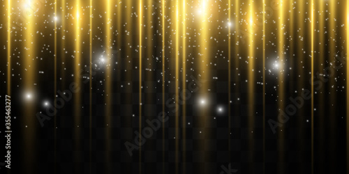 Bright lines on a dark background. Laser beams shine. Bright stripes on a dark background.