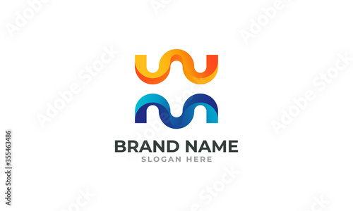 WM modern letter logo template | WM logo | MW letter logo