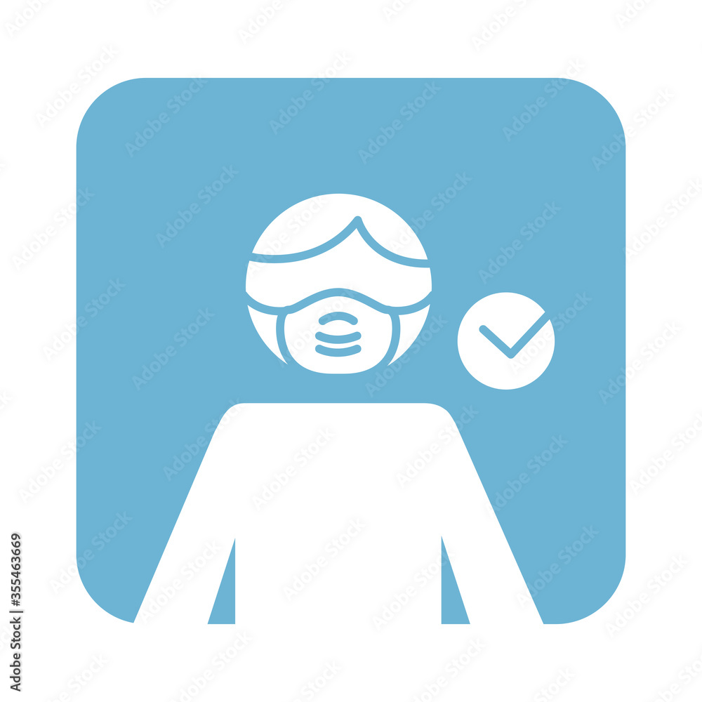 man using face mask line style icon man using face mask line style icon
