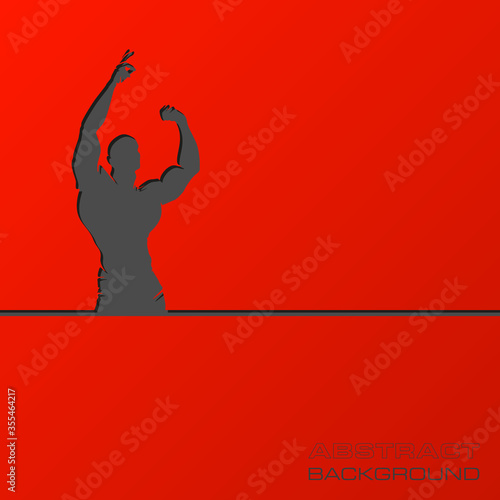 Muscle man silhouette lifting weights fitness gym icon bodybuilder
