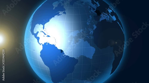 French Guiana. Zooming into French Guiana on the globe.