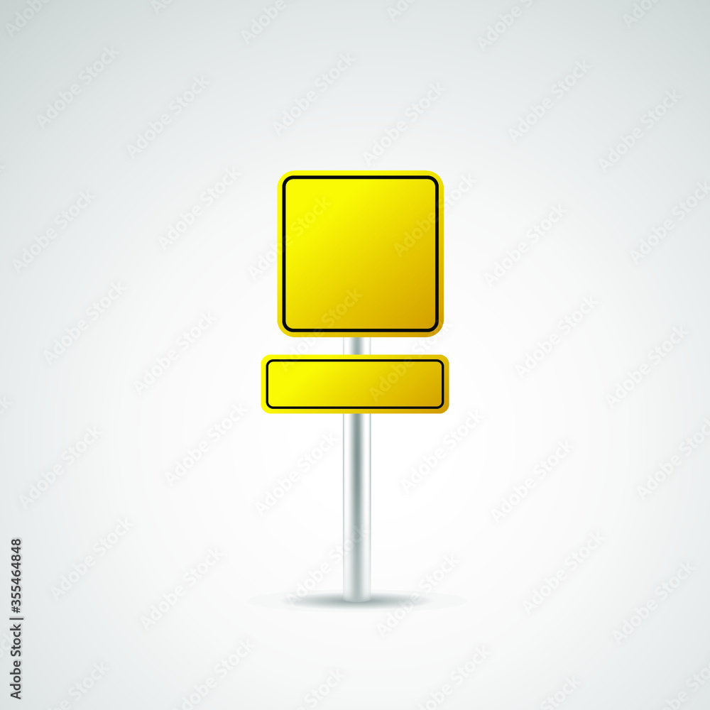 Blank yellow road sign or Empty traffic signs isolated on white background
Blank yellow road sign or Empty traffic signs isolated on white background