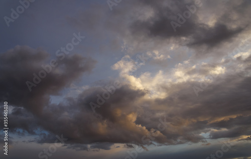 Blue sky with clouds. Nature background.