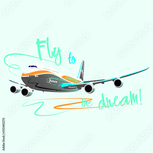 Graphic airplane model vector character illustration