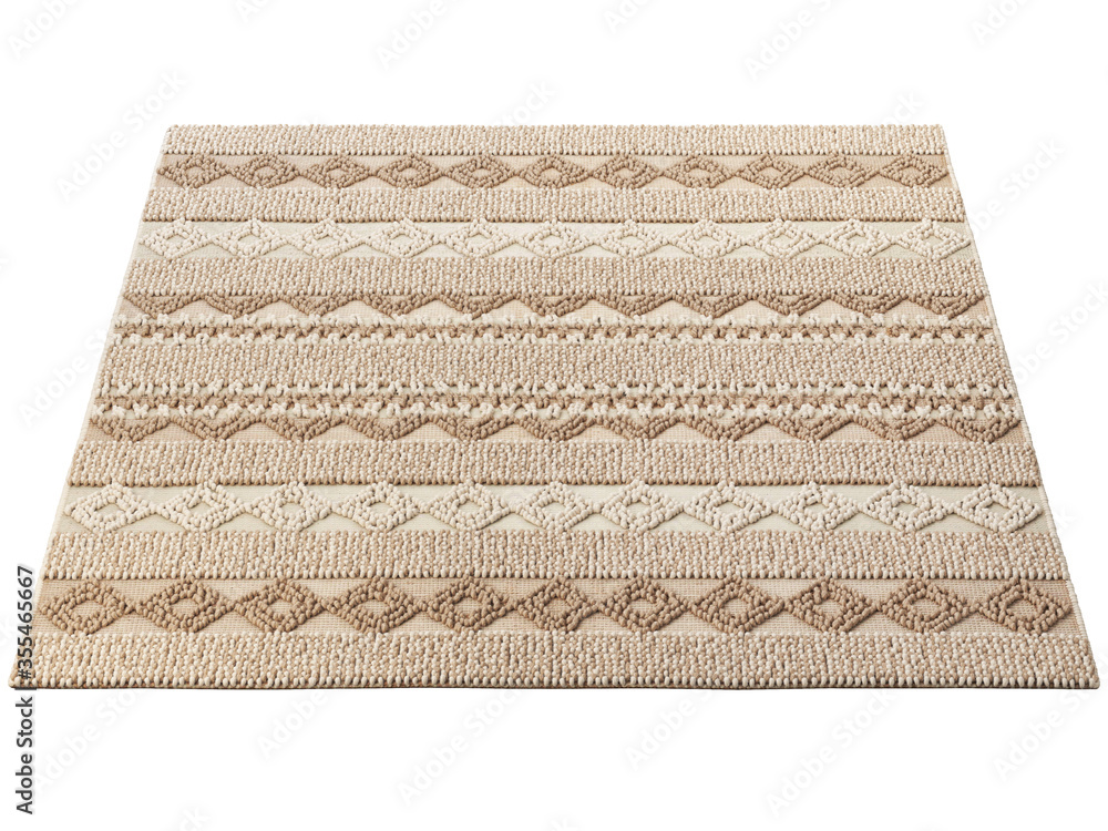Scandinavian ivory wool dot rug. 3d render Scandinavian ivory wool dot rug. 3d render