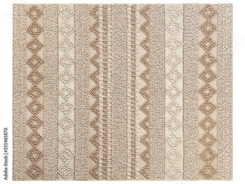 Scandinavian ivory wool dot rug. 3d render