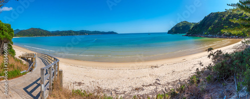 Awaroa beach at Abel Tasman national park in New Zealand photo