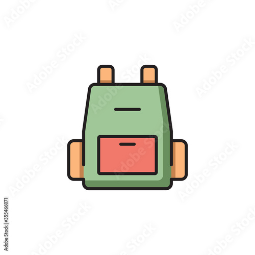 Baby bag vector icon symbol fashion isolated on white background