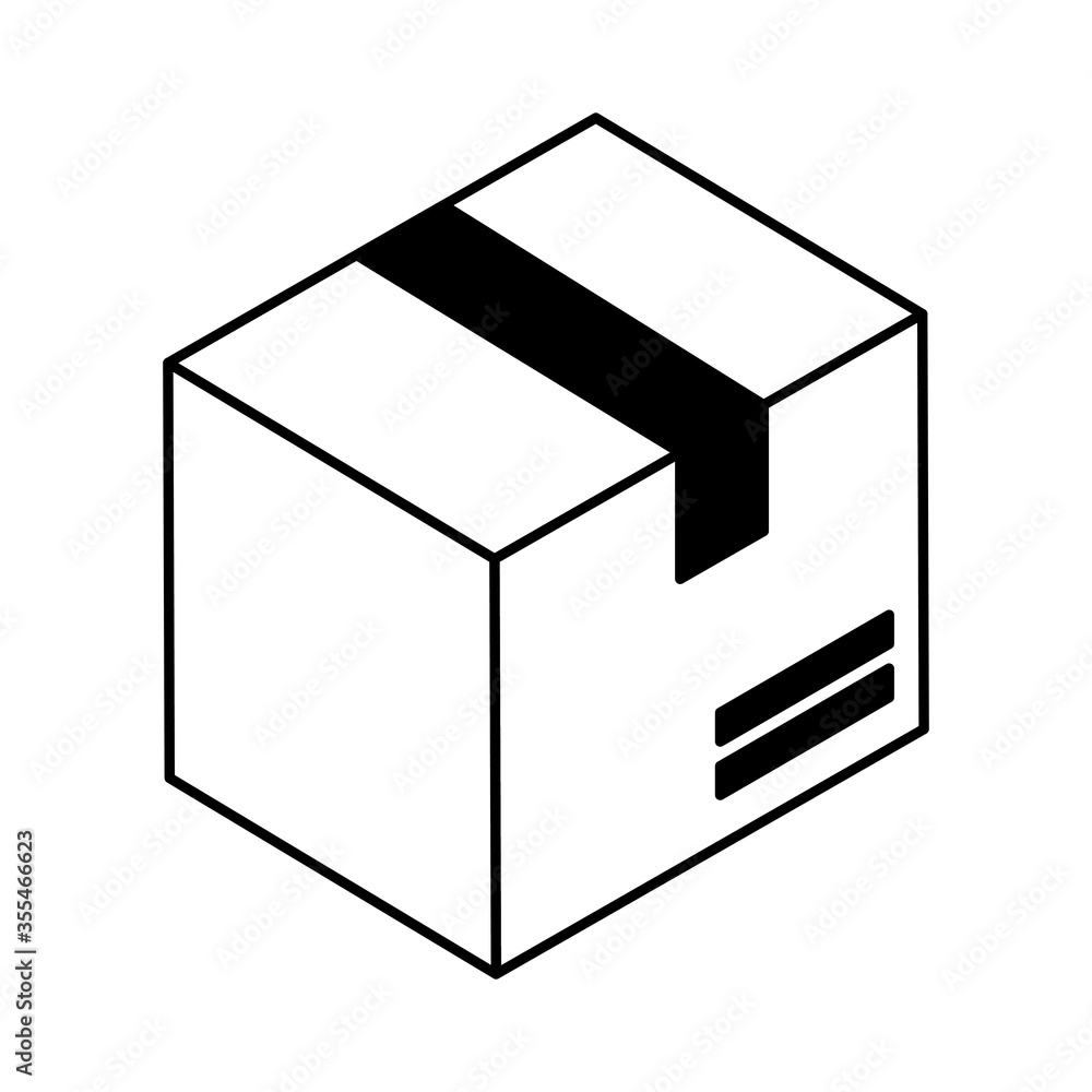 Delivery box isometric style icon vector design Delivery box isometric style icon vector design