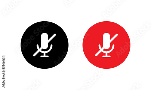 Mute Microphone Icon in Flat Style Isolated on White Background. No Mic Symbol Vector Illustration photo