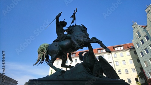 Statue of St. George and the Dragon in Berlin city