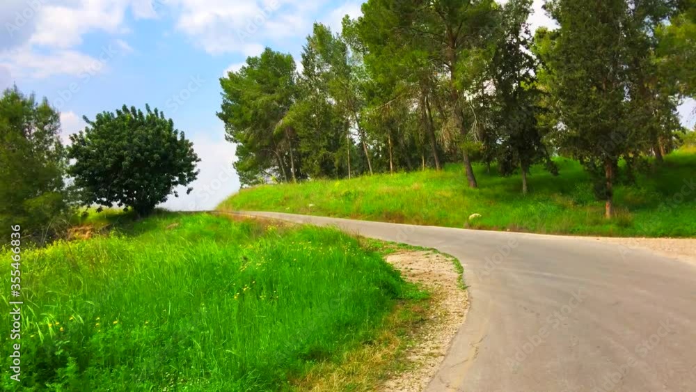 Beautiful summer rural landscape with cloudy sky. High quality 4k footage.