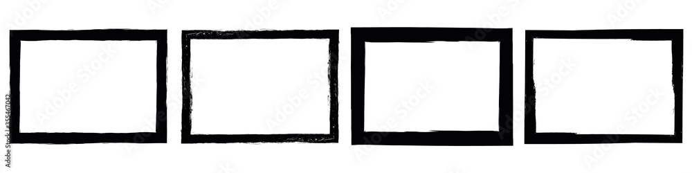 Set of grunge style frames black on white background Set of grunge style frames black on white background