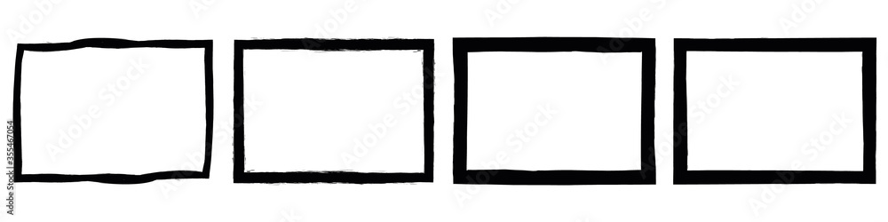 Set of grunge style frames black on white background Set of grunge style frames black on white background