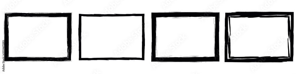 Set of grunge style frames black on white background Set of grunge style frames black on white background