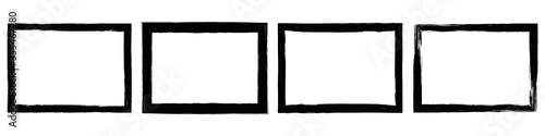 Set of grunge style frames black on white background