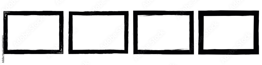 Set of grunge style frames black on white background Set of grunge style frames black on white background