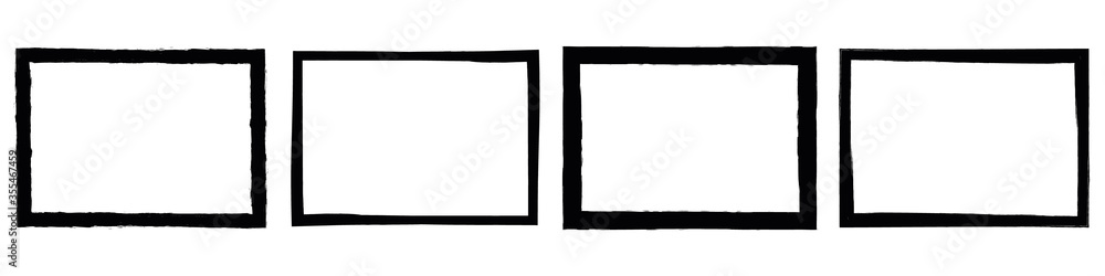 Set of grunge style frames black on white background Set of grunge style frames black on white background