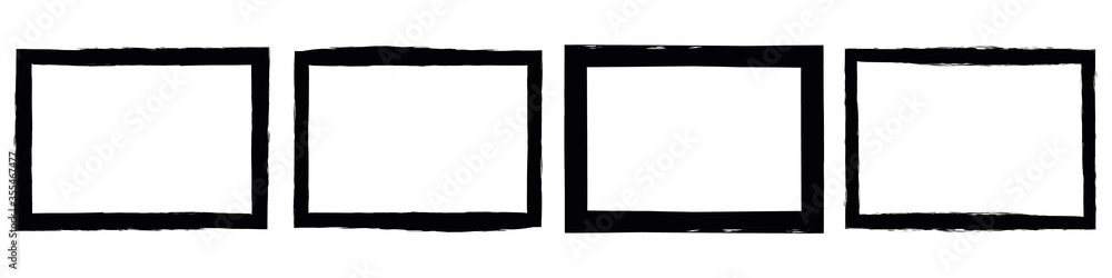 Set of grunge style frames black on white background Set of grunge style frames black on white background