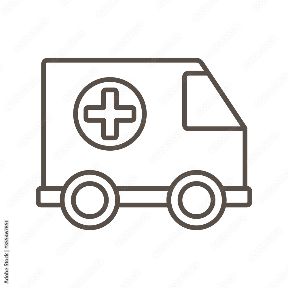 ambulance emergency car line style icon ambulance emergency car line style icon