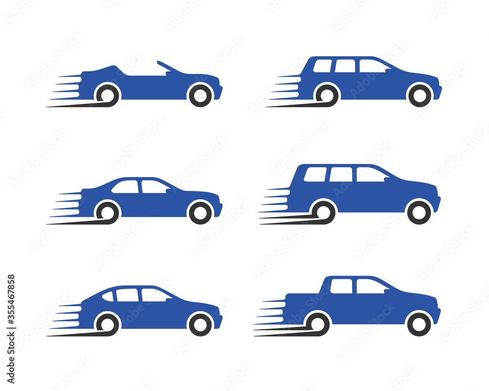 Vector cars - set of vector monochrome automobiles with different car body - sedan, offroad, roadster, pickup, universal, hatchback - icons collection Vector cars - set of vector monochrome automobiles with different car body - sedan, offroad, roadster, pickup, universal, hatchback - icons collection