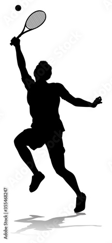 A tennis player man male sports person in silhouette