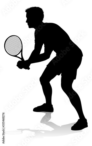 A tennis player man male sports person in silhouette