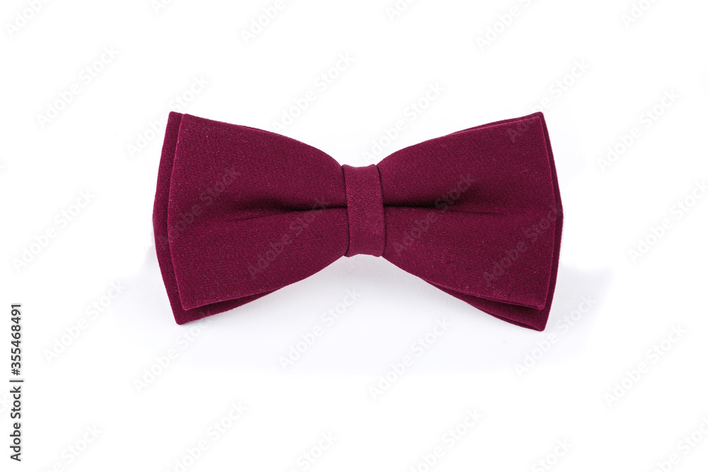 Burgundy bow tie isolated on white background Burgundy bow tie isolated on white background