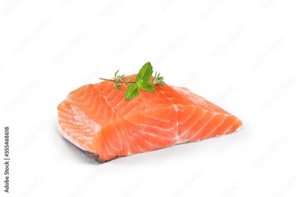salmon isolatedon white background