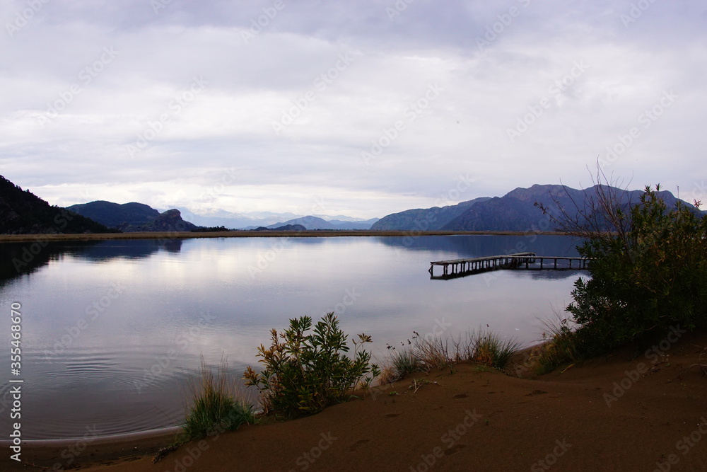 lake and mountains