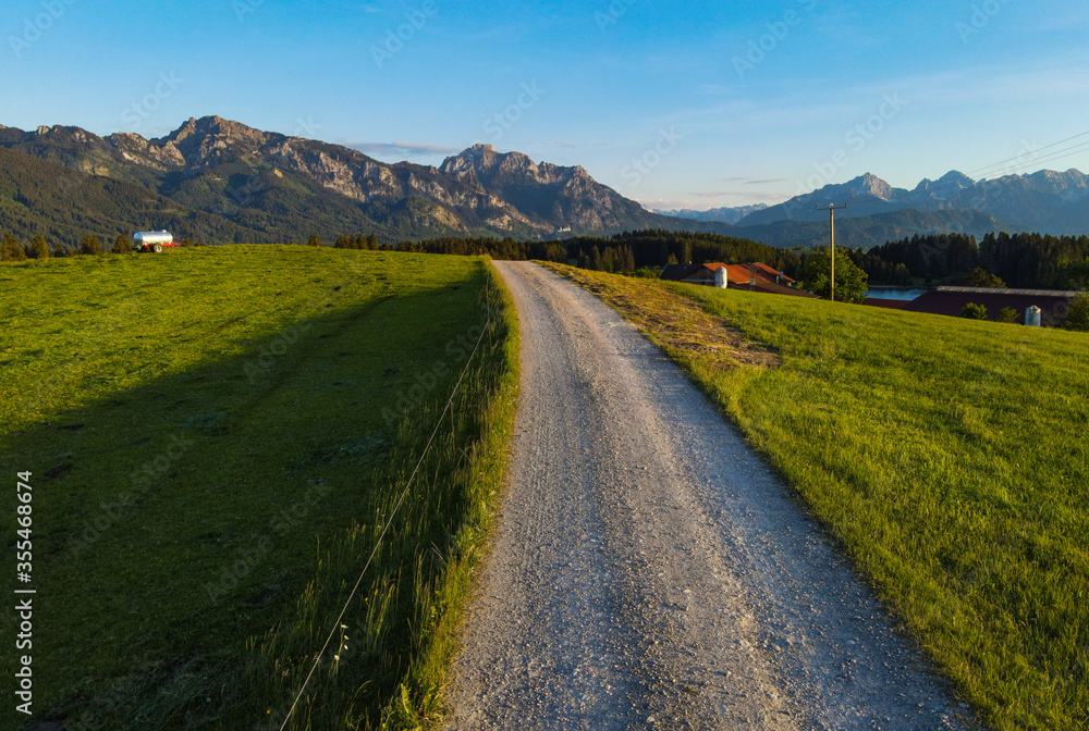 Typical landscape of Bavaria - the German Alps at Allgau