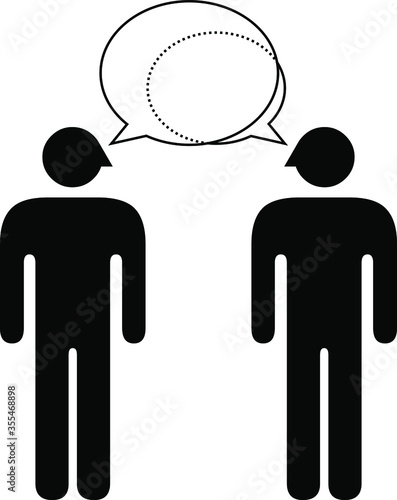 People icons - communication and worldview compatibility in a relationship and connection: conversation where one partner is more domineering.