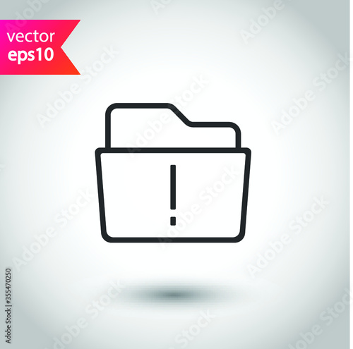 Folder vector icon. Linear folder flat sign design. Thin folder icon. EPS 10 flat symbol pictogram