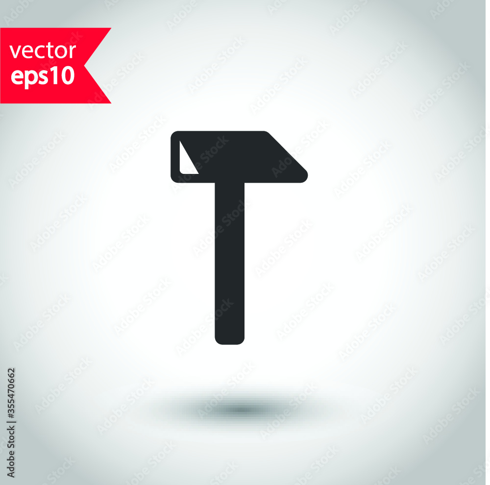 Hammer vector icon. Hammer instrument flat sign design. EPS 10 flat symbol pictogram Hammer vector icon. Hammer instrument flat sign design. EPS 10 flat symbol pictogram