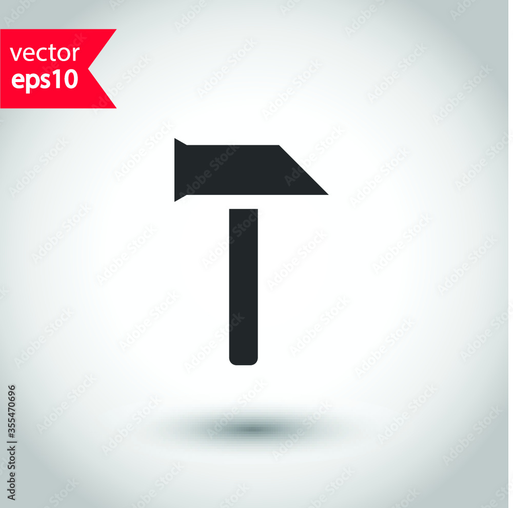 Hammer vector icon. Hammer instrument flat sign design. EPS 10 flat symbol pictogram Hammer vector icon. Hammer instrument flat sign design. EPS 10 flat symbol pictogram