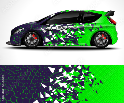 Racing sport car wrap design and vehicle livery