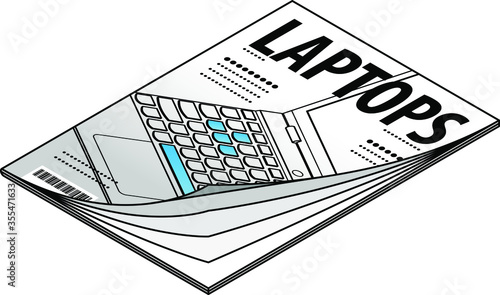 Icon of a laptops / IT / technology magazine.