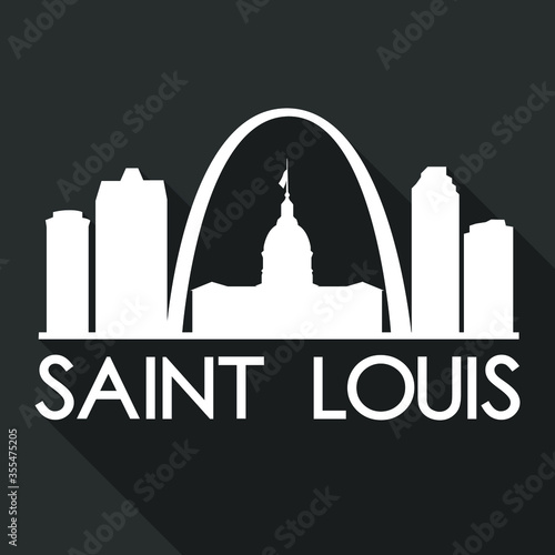Saint Louis Flat Icon Skyline Silhouette Design City Vector Art Famous Buildings