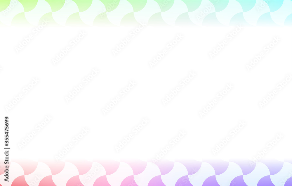 背景素材：淡い虹色グラデーションと和柄パターンのイラスト