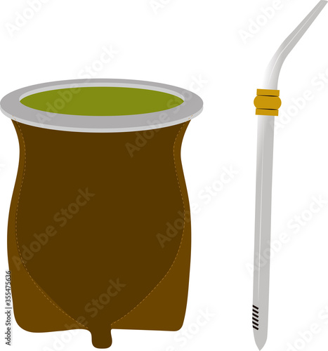 Vector de mate torpedo y bombilla en fondo blanco