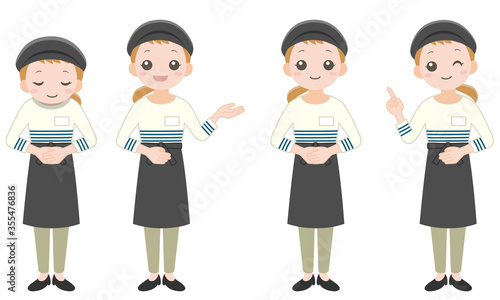 カフェ女性店員