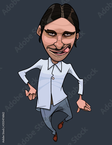 funny cartoon sexually preoccupied man trying to seduce