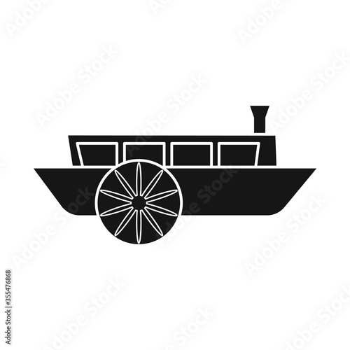 Vector design of wagon and carriage sign. Graphic of wagon and old vector icon for stock.