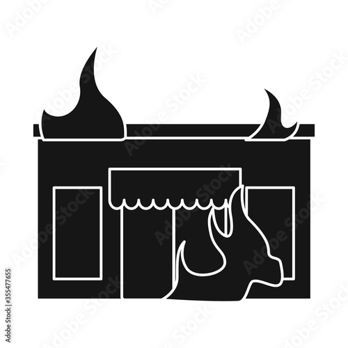 Vector illustration of score and flame sign. Set of score and library stock vector illustration.